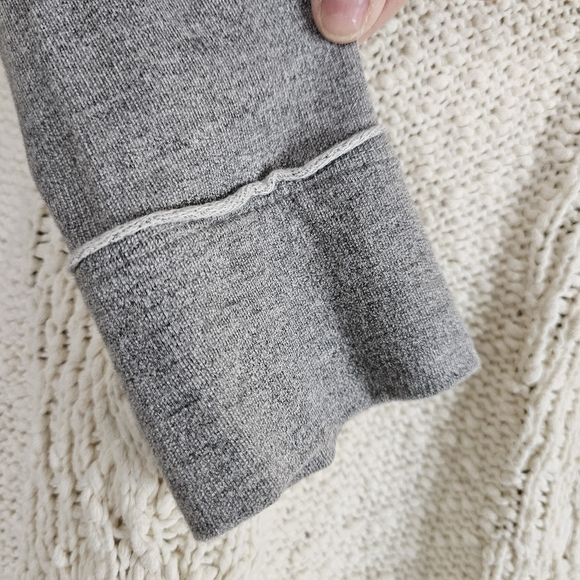 Anthropologie's Dolan Parknit Contrast Gray Jersey & Ivory Chunky Cable Knit Tee - Picture 10 of 11